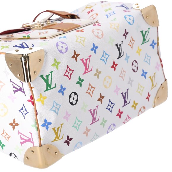 Louis Vuitton x Murakami Speedy 30 Satchel Multicolor Monogram M92643 White - Picture 8 of 9